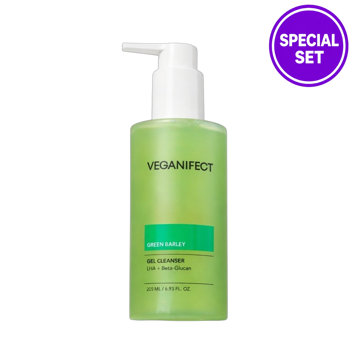 VEGANIFECT Green Barley LHA Gel Cleanser 205ml + Cleansing Oil 20g Special Set