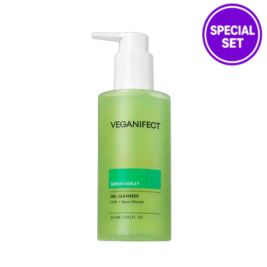 VEGANIFECT Green Barley LHA Gel Cleanser 205ml + Cleansing Oil 20g Special Set