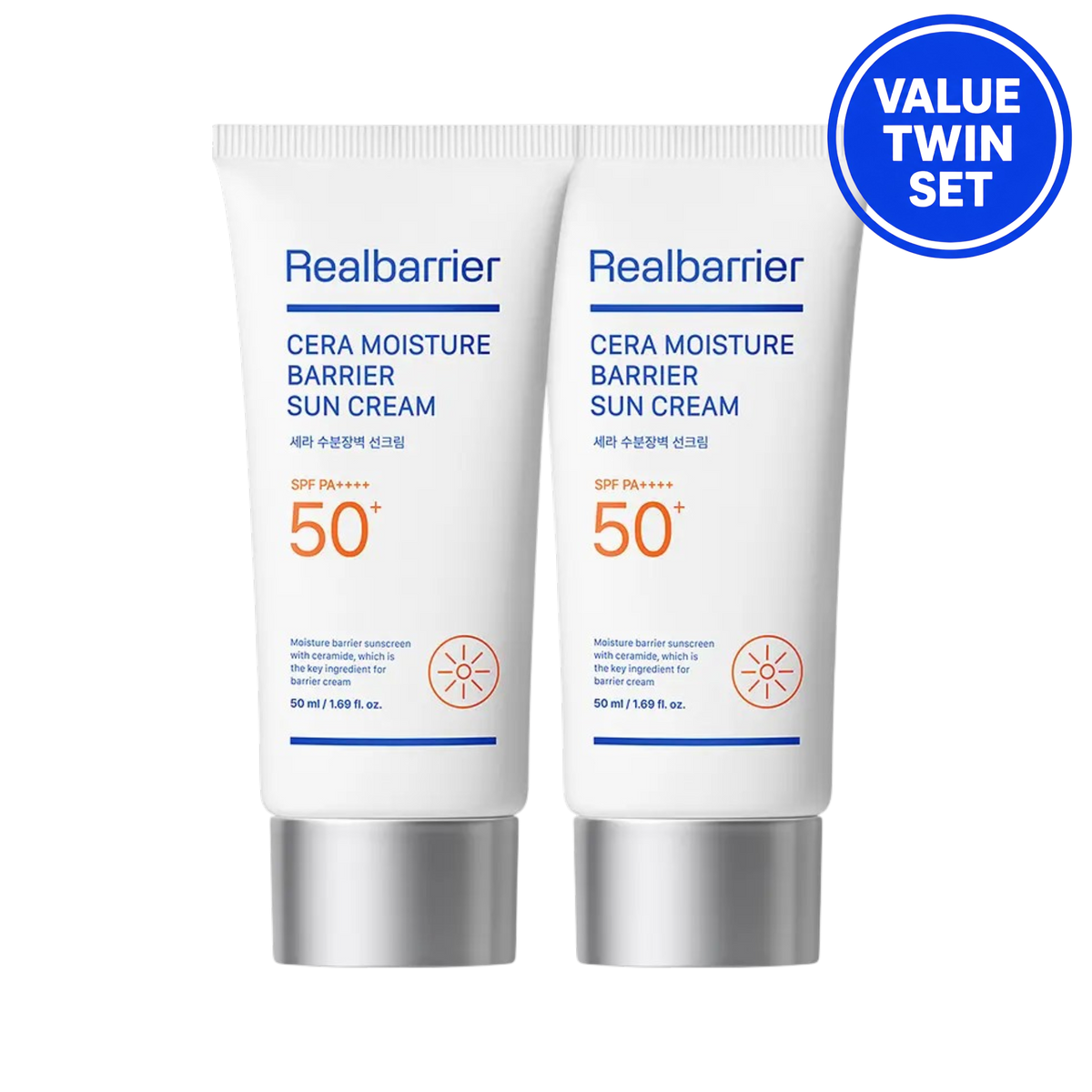 Realbarrier Cera Moisture Barrier Sun Cream SPF50+ PA++++ 50ml + 50ml (Value Twin Set)