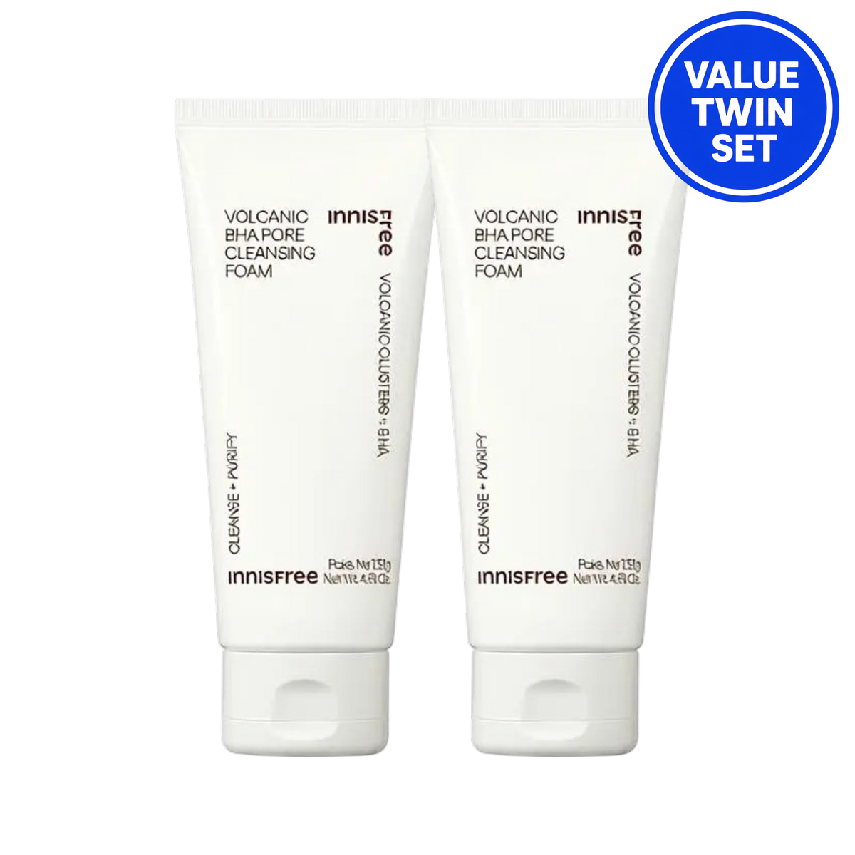 INNISFREE Volcanic BHA Pore Cleansing Foam 130g + 130g Value Twin Set
