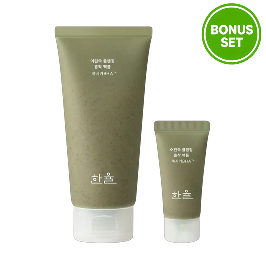 HANYUL Young Mugwort Cleansing Pack Foam 120ml + 15ml Bonus Set