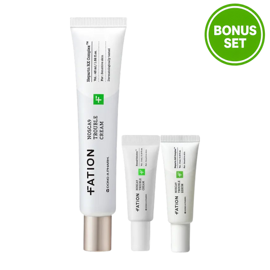 FATION NOSCA9 TROUBLE CREAM 45ML + 5ML CREAM + 5ML SERUM (BONUS SET)