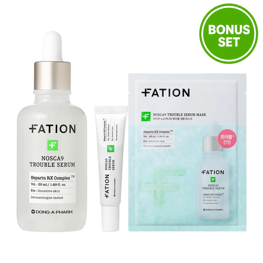 FATION NOSCA9 TROUBLE SERUM 50ML + 15ML + 1 Sheet Mask Bonus Set