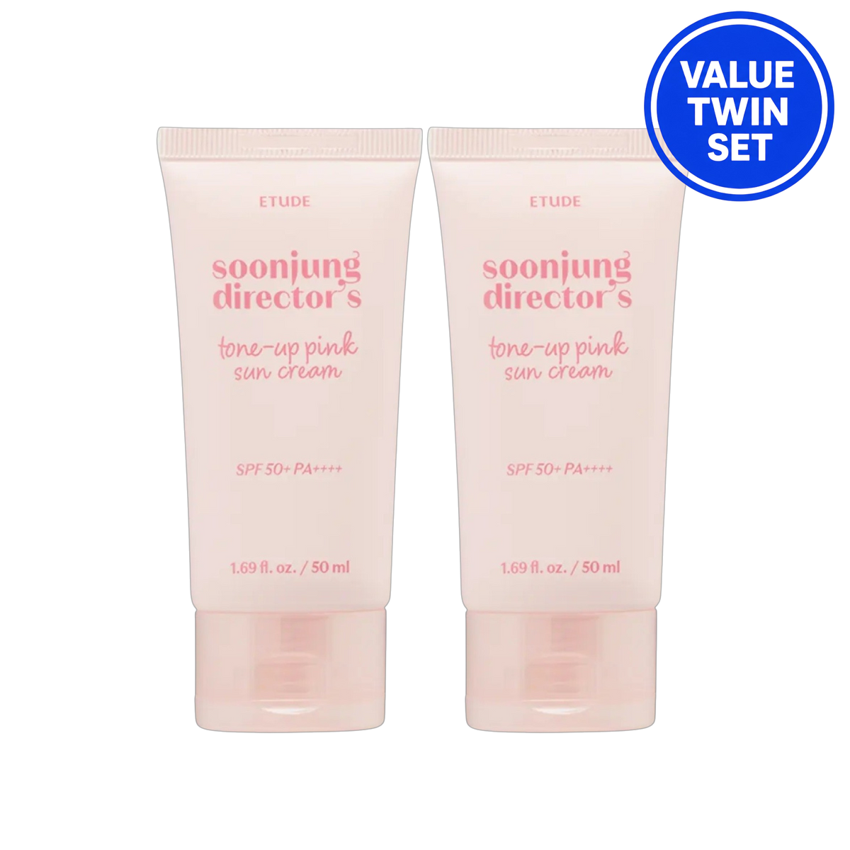 ETUDE Soonjung Director's Tone-Up Pink Sun Cream SPF50+ PA++++ 50ml + 50ml (Value Twin Set)