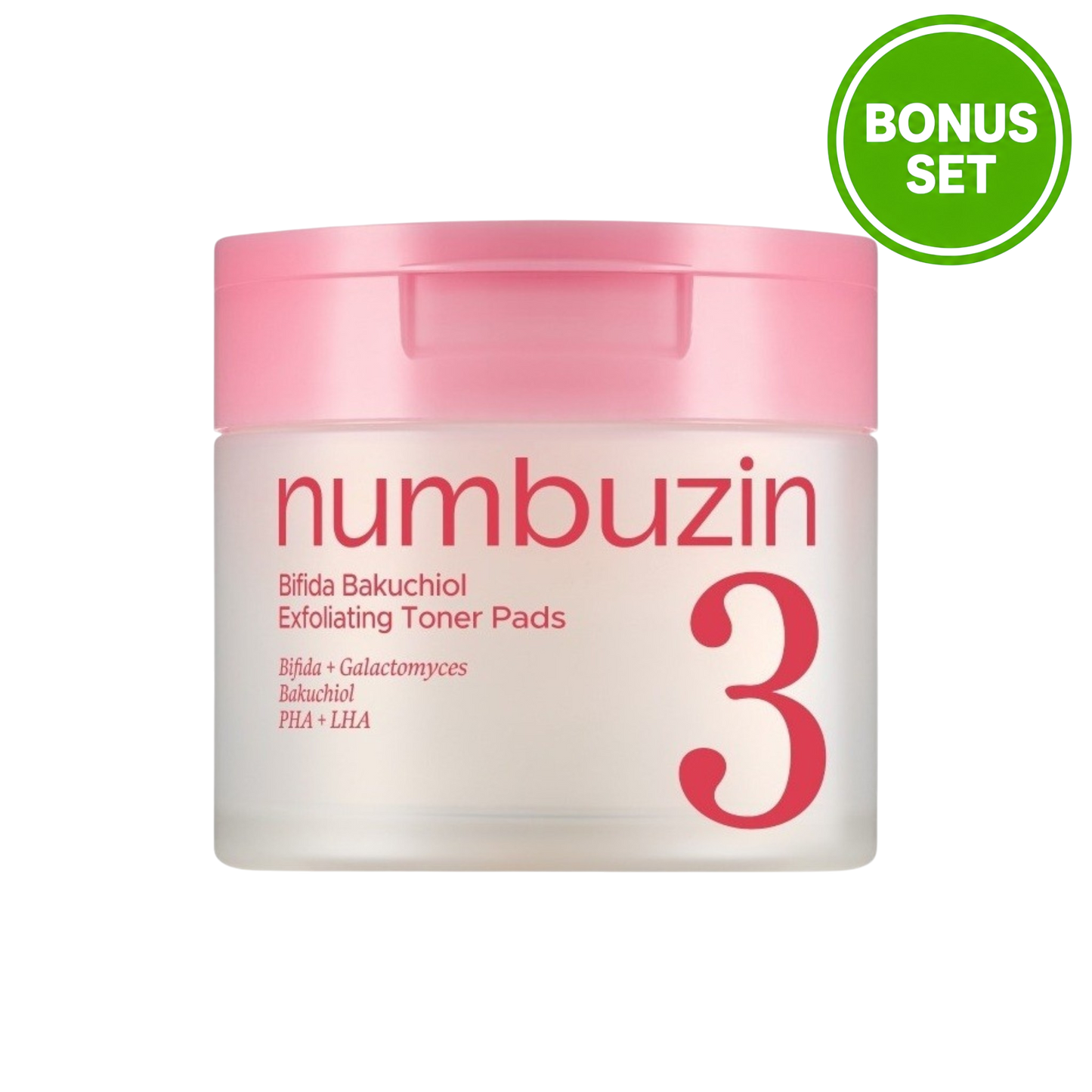NUMBUZIN No.3 Bifida Bakuchiol Exfoliating Toner Pads - 70 Pads + 6 Pads Bonus Set