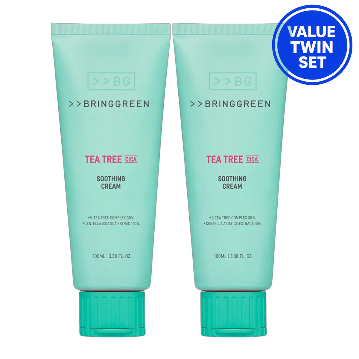 BRINGGREEN TEA TREE CICA SOOTHING CREAM 100ML + 100ML (Value Twin Set)