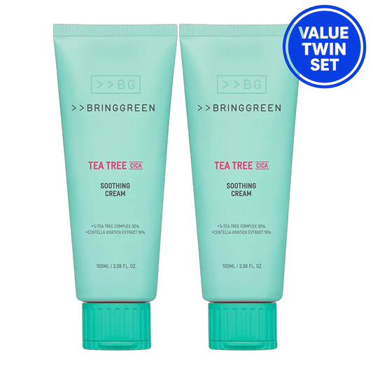 BRINGGREEN TEA TREE CICA SOOTHING CREAM 100ML + 100ML (Value Twin Set)