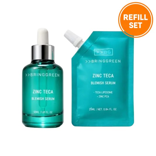 BRINGGREEN ZINC TECA BLEMISH SERUM 50ML + 25ML REFILL SET