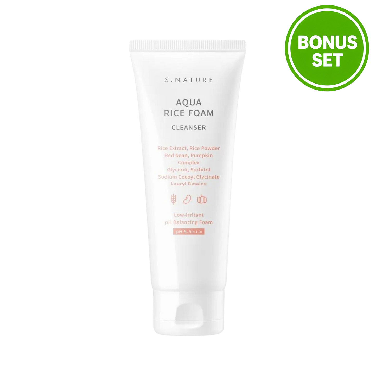 S.NATURE Aqua Rice Foam Cleanser 160ml + 20ml Bonus Set