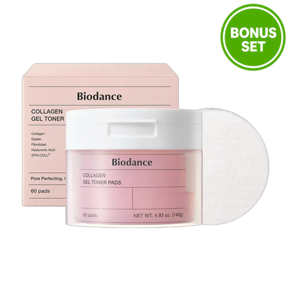 BIODANCE Gel Toner Pad 60 Pads + 4 Pads Bonus Set (Collagen / Cera-Nol)