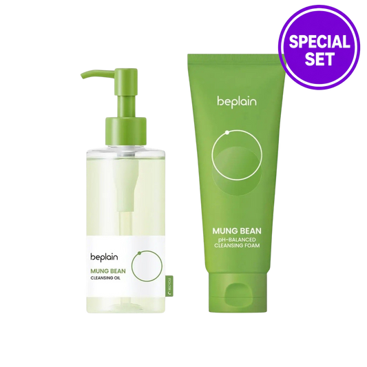 BEPLAIN Mung Bean Cleansing Set (Oil 200ml + Foam 160ml) Special Set