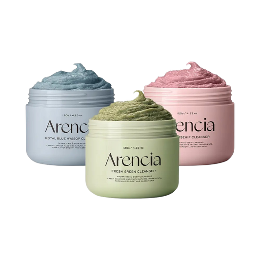 ARENCIA Fresh Cleanser 120g + 15g  Bonus Set (Green / Royal Rosehip / Royal Blue Hyssop)