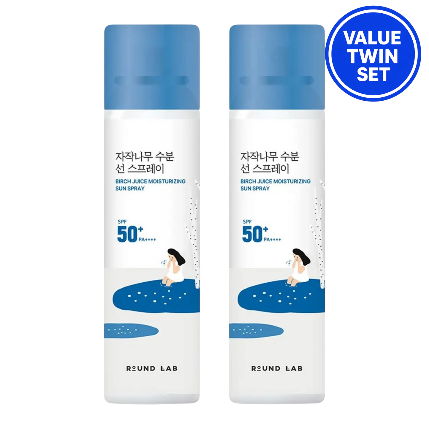 ROUND LAB Birch Juice Moisture Sun Spray SPF50+ PA++++ 100ML + 100ml Duo Set