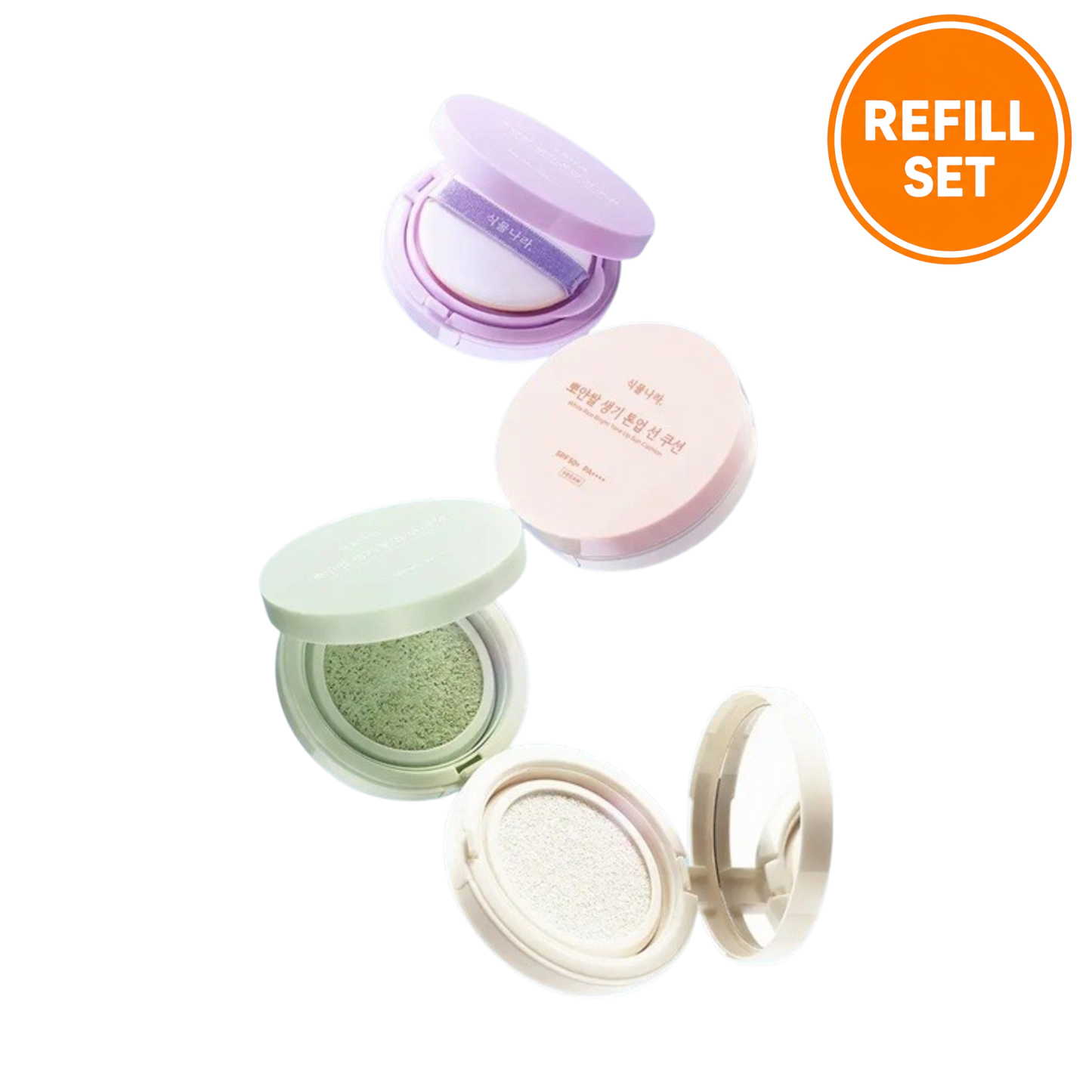 Sikmulnara White Rice Bright Tone Up Sun Cushion 4-Type + Refill Set