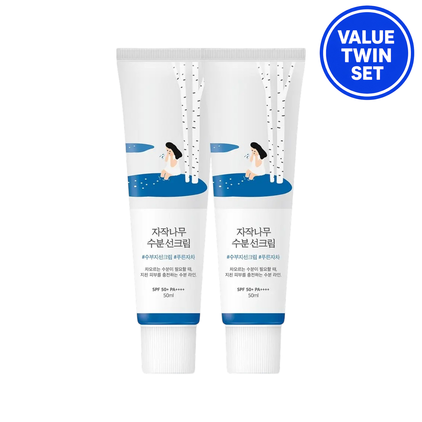 ROUND LAB Birch Juice Moisture Sun Cream SPF50+ PA++++ 50ml + 50ml Value Twin Set