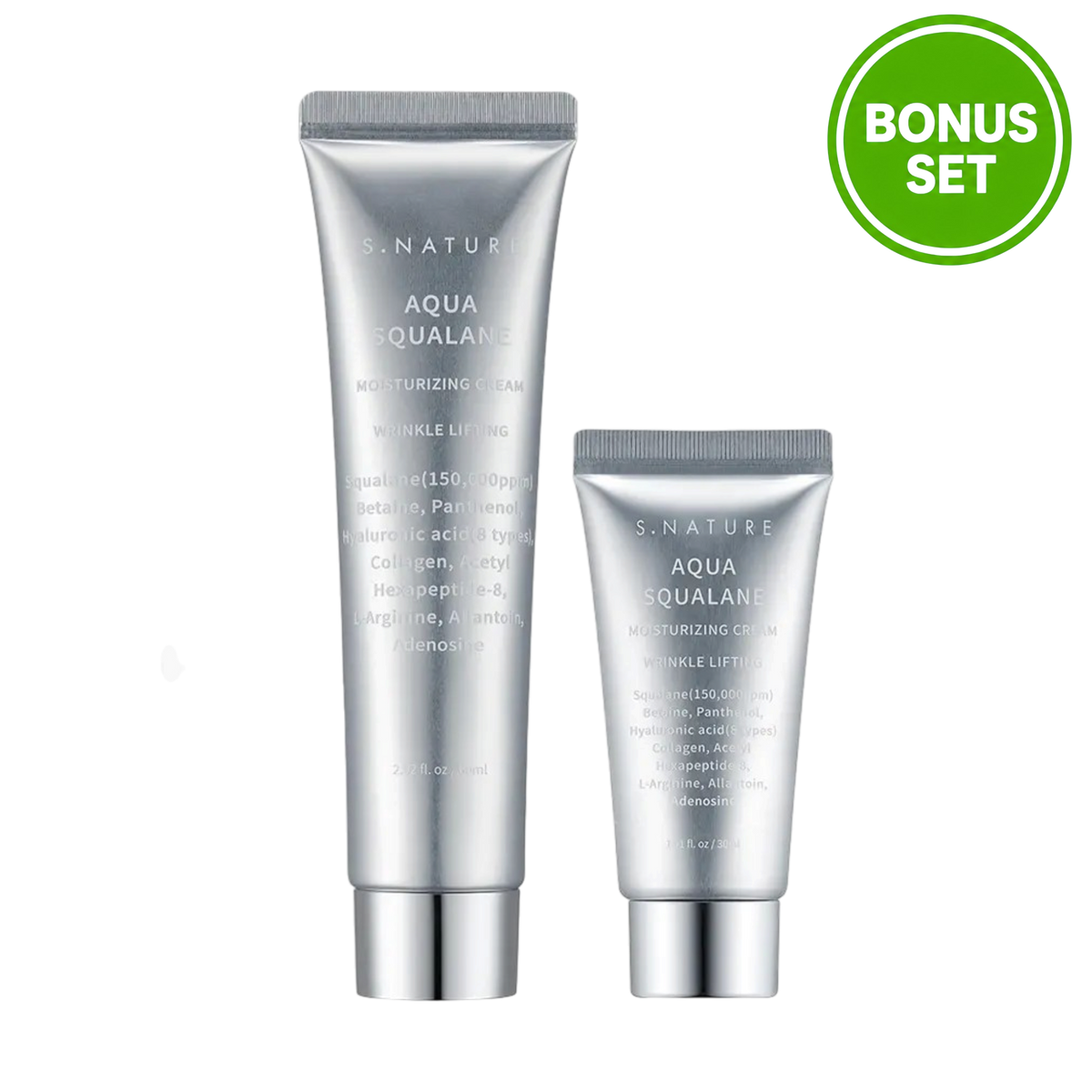 S.NATURE AQUA SQUALANE MOISTURIZING CREAM 60ML + 30ML BONUS SET