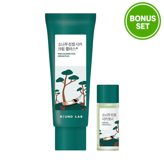 ROUND LAB Pine Calming Cica Cream Plus 60ml + Toner 20ml Bonus Set