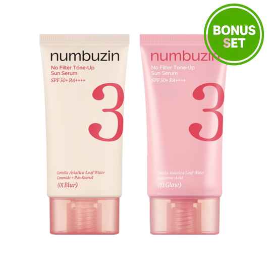 NUMBUZIN No.3 No Filter Tone-Up Sun Serum 50ml + Cleaning Oil 20ml Set (Blur / Glow)