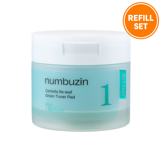 NUMBUZIN No.1 Centella Re-leaf Green Toner Pad  70 Pads + 70 Pads Refill Set