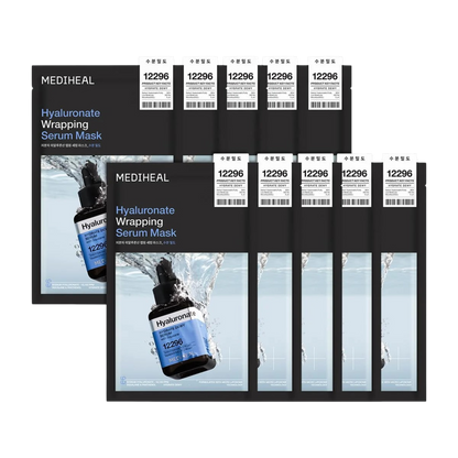 MEDIHEAL Wrapping Serum Mask 10 Sheets - 6 Types (Madecassoside / PDRN / Teatree / Vitamin C / Collagen / Hyaluronate)