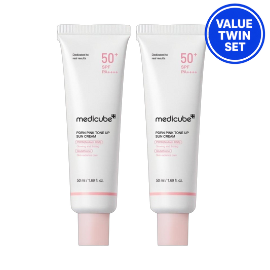 MEDICUBE PDRN Pink Tone-Up Sun Cream SPF50+ PA++++ 50ml + 50ml Value Twin Set