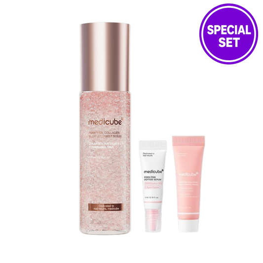 MEDICUBE PDRN PINK COLLAGEN GLOW JELLY MIST SERUM 100ML + 5ML PDRN AMPOULE + 10ML PDRN CREAM SPECIAL SET
