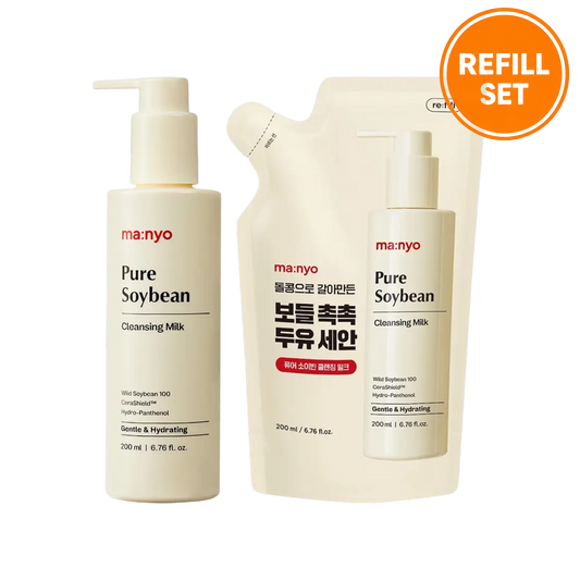 MANYO Pure Soybean Cleansing Milk 200ml + 200ml Refill Set