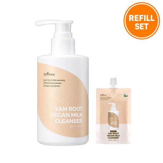 ISNTREE Yam Root Vegan Milk Cleanser 220ml + 100ml Refill Set
