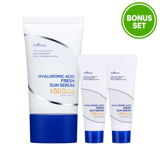 ISNTREE Hyaluronic Acid Fresh Sun Serum 50ml + 20ml (10ml x 2) SPF50+ PA++++ Bonus Set
