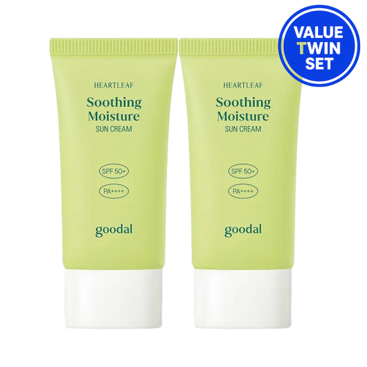GOODAL Heartleaf Calming Moisture Sun Cream SPF50+ PA++++ 50ml + 50ml Value Twin Set