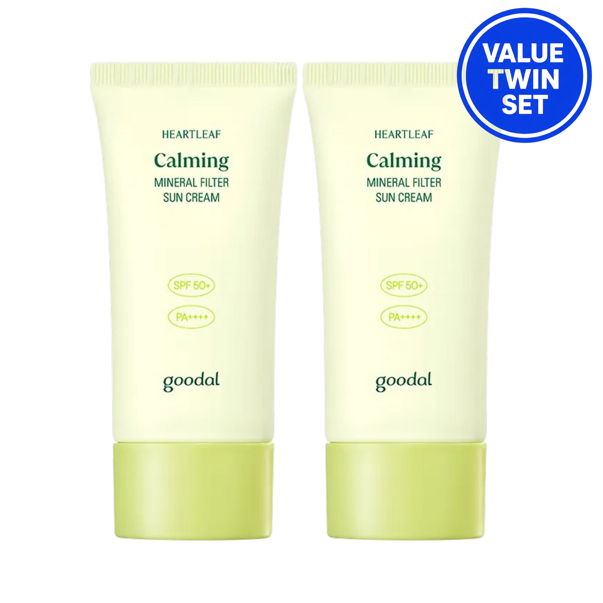GOODAL Heartleaf Calming Mineral Filter Sun Cream SPF50+ PA++++ 50ml+50ml (Value Twin Set)