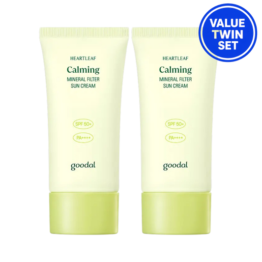 GOODAL Heartleaf Calming Mineral Filter Sun Cream SPF50+ PA++++ 50ml+50ml (Value Twin Set)