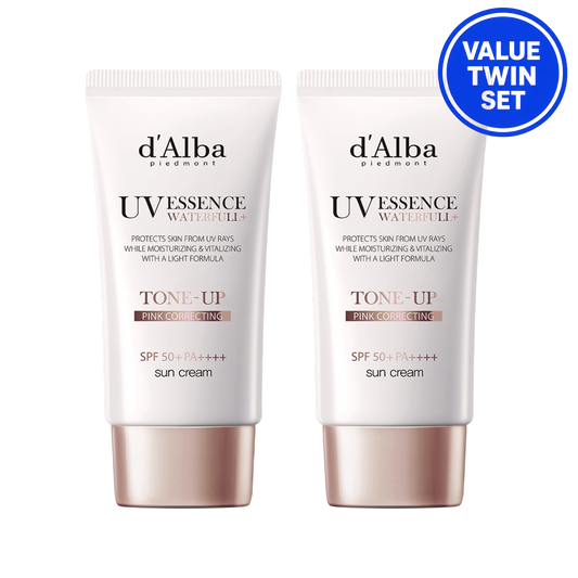 d'Alba Tone-Up Pink Correction Sun Cream SPF50+ PA++++ 50ml+50ml Value Twin Set