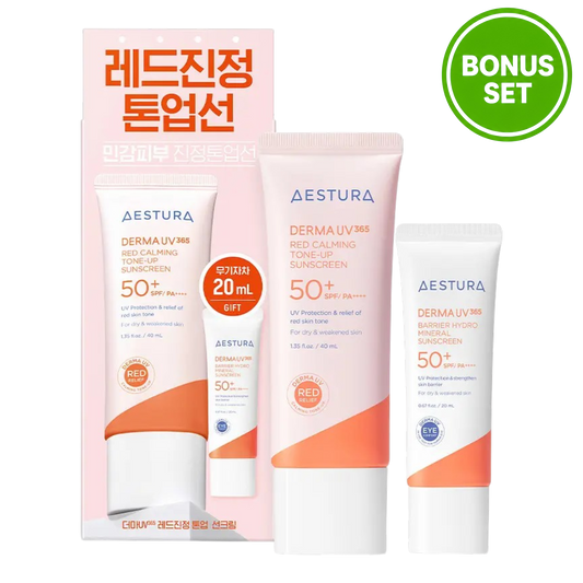 Aestura Derma UV365 Red Calming Tone-Up Sunscreen 40ml + Mineral Sunscreen 20ml