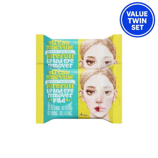 ARIEL Stress Relieving Purefull Lip & Eye Remover Pad Double Set (30 + 30)