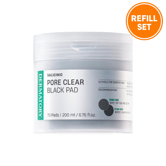 DERMATORY Salicinic Pore Clear Black Pad 70 Pads + 70 Pads (Refill Set)