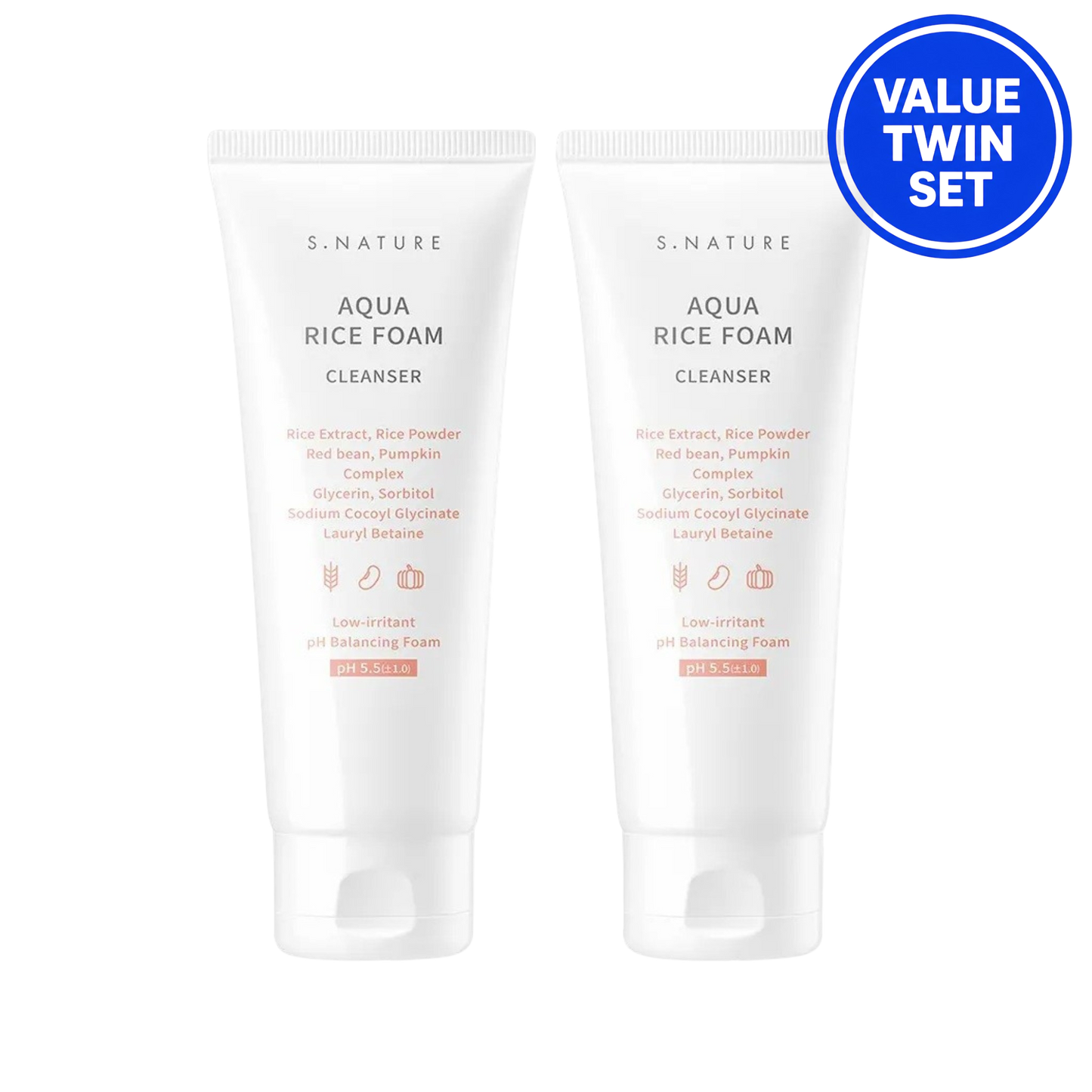 S.NATURE Aqua Rice Foam Cleanser Double Set (160ml + 160ml)