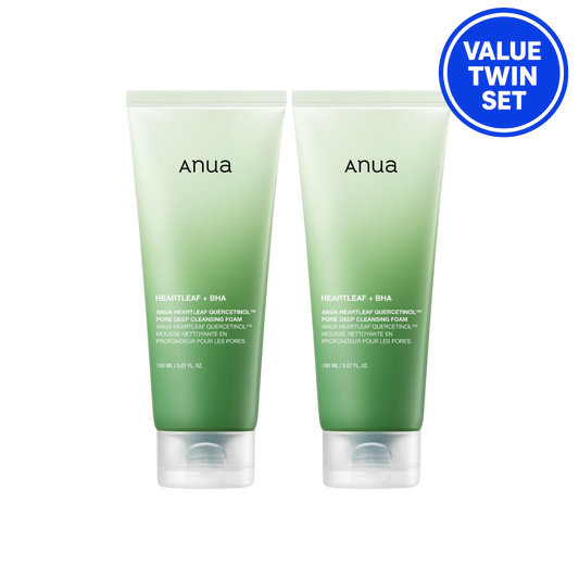 ANUA Heartleaf Quercetinol Pore Deep Cleansing Foam Double Set (150ml + 150ml)