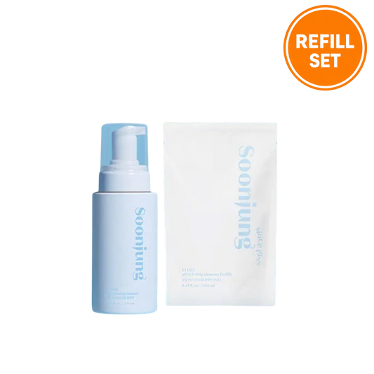 ETUDE pH6.5 Whip Cleanser 250ml Large Size + 250 Refill Set