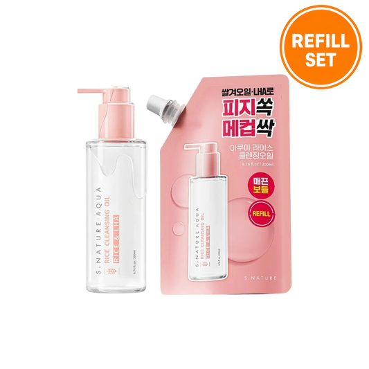 S.NATURE Aqua Rice Cleansing Oil 200ml + 200ml Refill Set