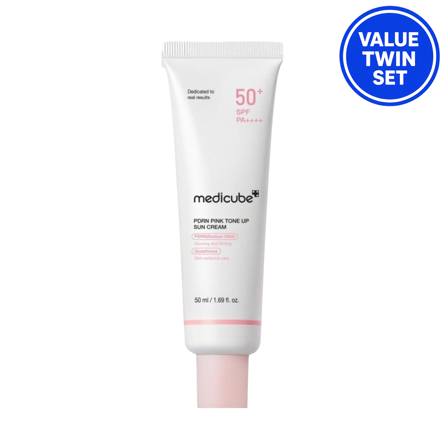 MEDICUBE PDRN Pink Tone-Up Sun Cream SPF50+ PA++++ 50ml + 50ml (Twin Set)