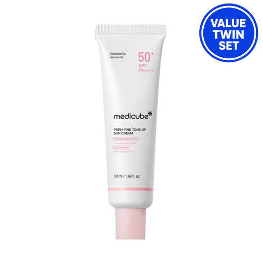 MEDICUBE PDRN Pink Tone-Up Sun Cream SPF50+ PA++++ 50ml + 50ml (Twin Set)