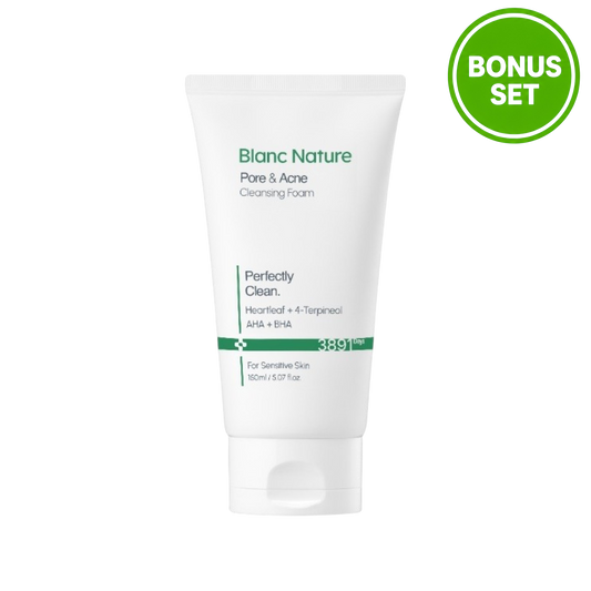 BLANC NATURE Pore & Acne Cleansing Foam 150ml + 50ml Bonus Set