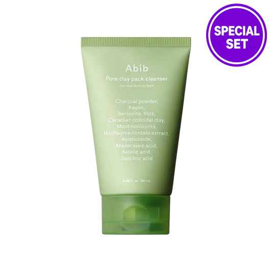 Abib Heartleaf Pore Clay Pack Cleanser Special Set 120ml + 30ml