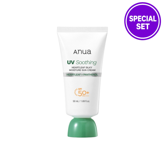 ANUA Heartleaf Silky Moisture Sun Cream SPF50+ PA++++ 50ml (Renewal) +15ml Special Set