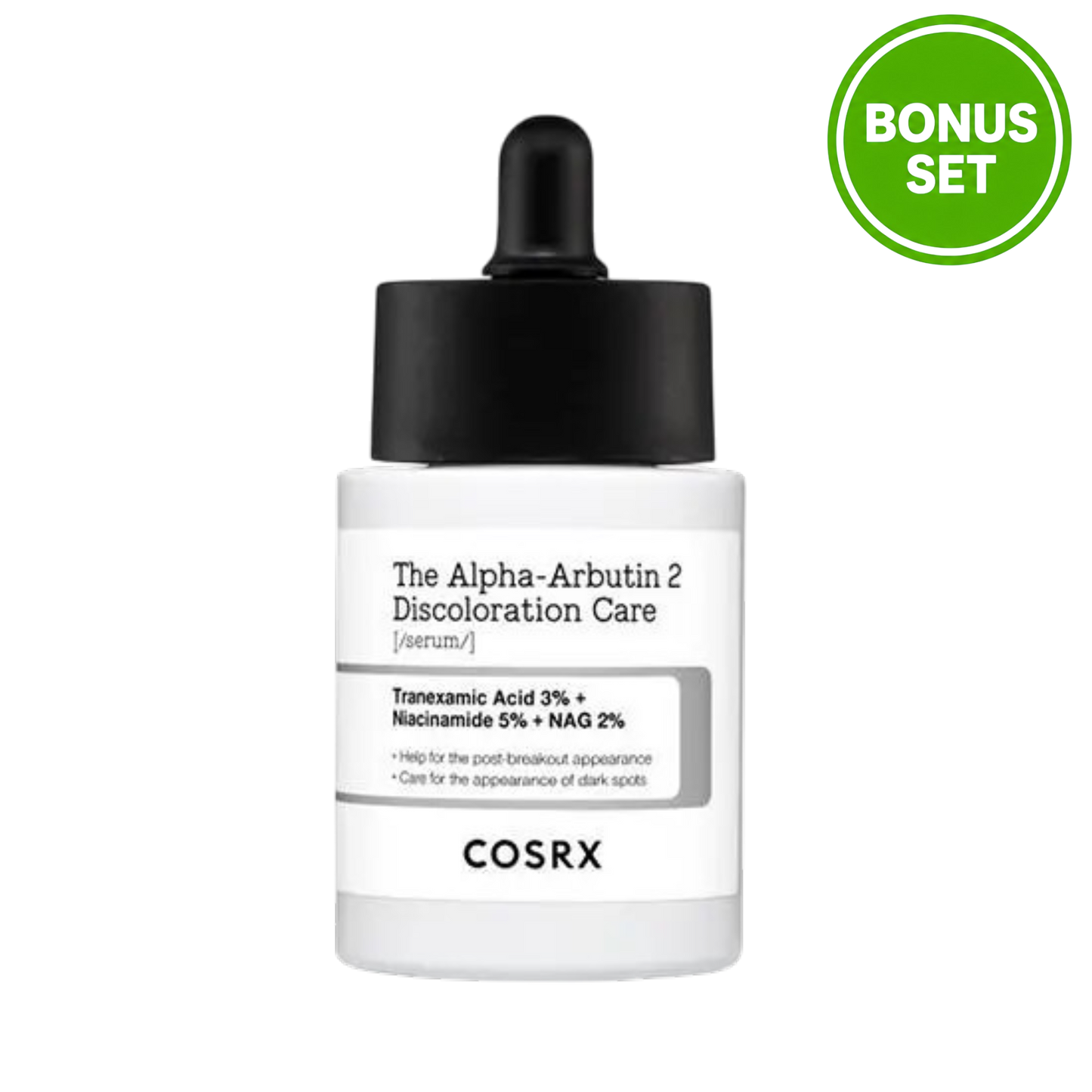COSRX The Alpha-Arbutin 2 Discoloration Care Serum 50ml + The 6 Peptide Skin Booster Serum 30ml Bonus Set