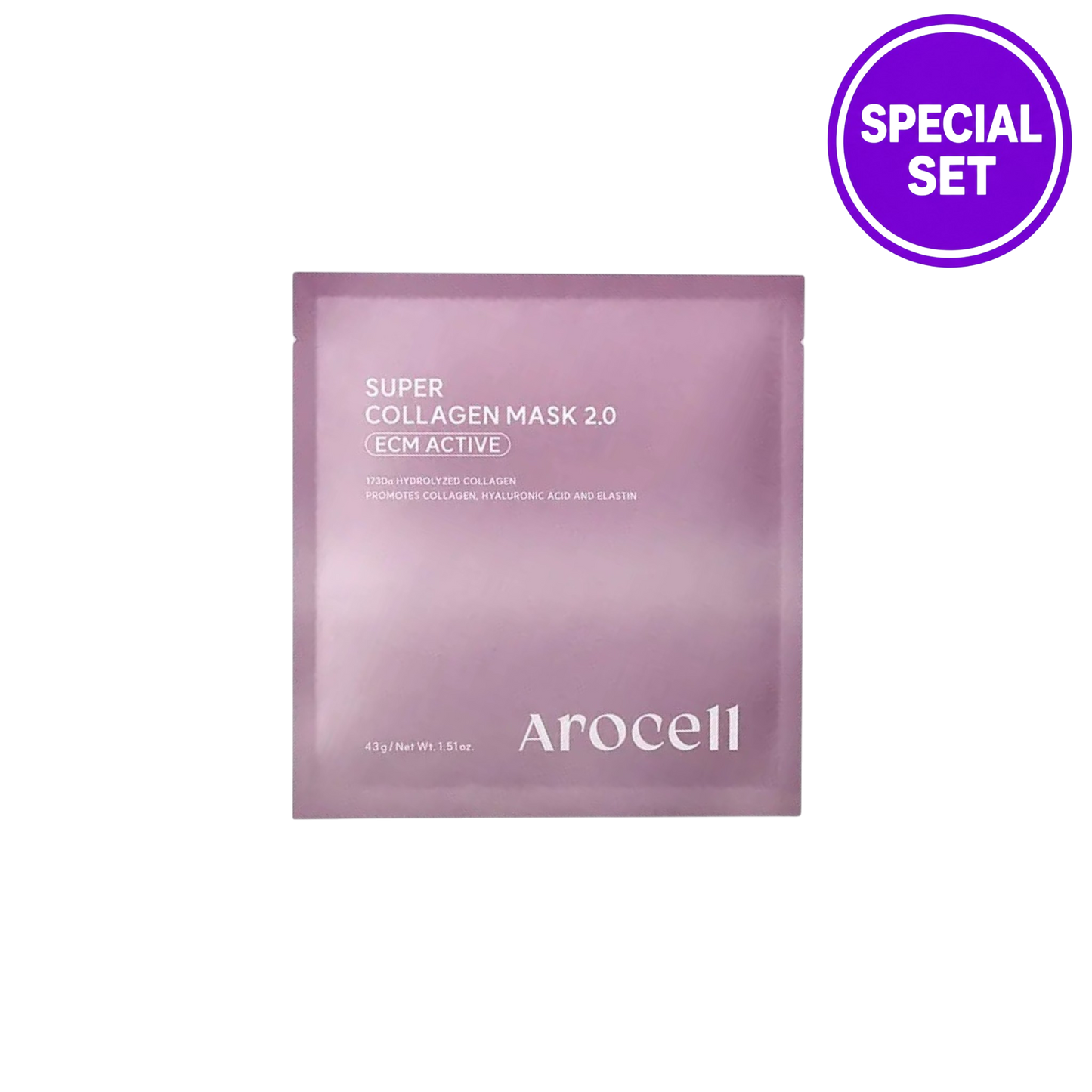 AROCELL Super Collagen Mask 2.0 ECM Active 6 + 2 Sheets (Special Set)