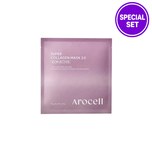 AROCELL Super Collagen Mask 2.0 ECM Active 6 + 2 Sheets (Special Set)