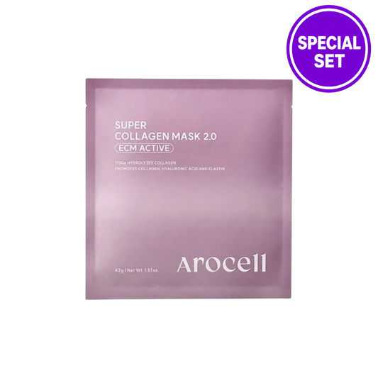 AROCELL Super Collagen Mask 2.0 ECM Active 3 + 1 Sheets (Special Set)