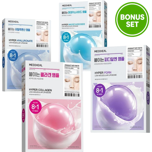 MEDIHEAL Hyper Low-Molecular Liposome Gel Mask 8 + 1 Sheets (Bonus Set)